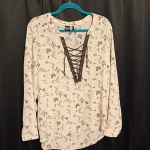 Cruel Girl Coyote & Cactus Polyester Blouse